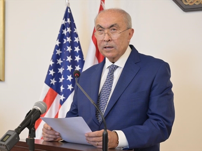 مخزومي أولم على شرف ديفيد هيل: بناء الدولة يبدأ بنزع سلاح الميليشيات