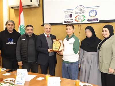 بيت الزكاة والخيرات يكرّم بطل "تحدي القراءة العربي" عبدالرزاق الأسمر*