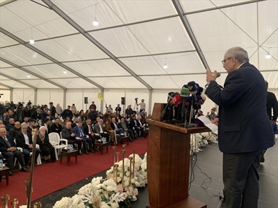 الرئيس سلام يتحدث خلال افتتاح السوق البديلة في النبطية ( سامر وهبي)