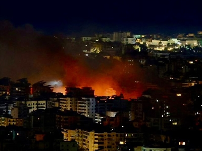 الضاحية الجنوبية كما بدت امس بعد القصف (تصوير: طلال سلمان)