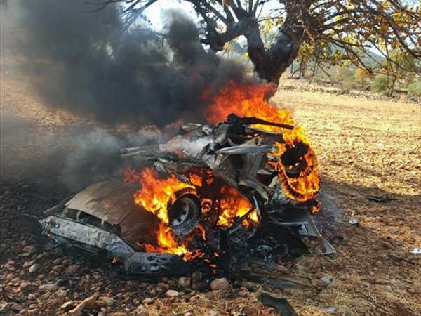 ارتقاء شهدين في الغارة التي استهدفت سيارة في جنعم بأطراف راشيا الشرقية باتجاه راشيا الوادي