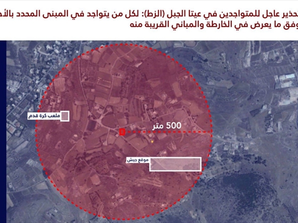 تهديد إسرائيلي جديد بإستهداف مبنى في قرية عيتا الجبل (الزط)