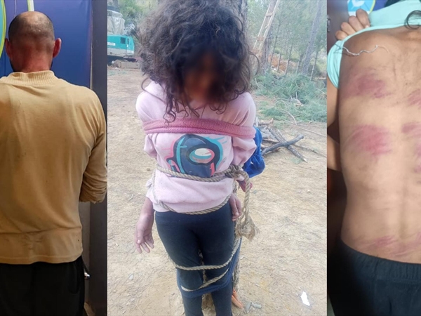 ربَطَ ابنته إلى جذع شجرة.. وعنّفَ زوجته وأولاده القصّر!