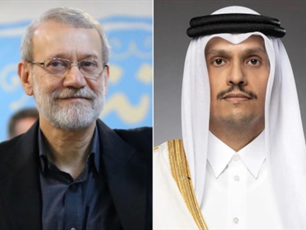 رئيس الوزراء وزير الخارجية القطري يبحث مع لاريجاني جهود خفض التوتر في المنطقة