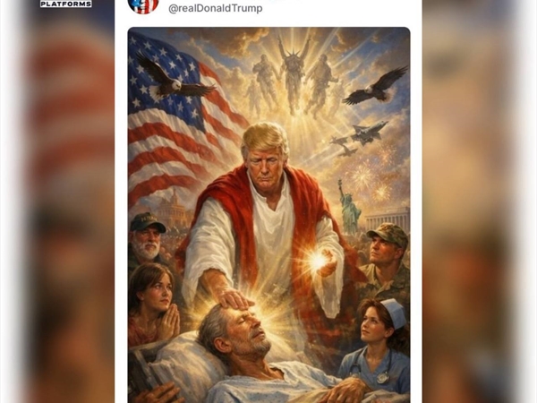 ترمب ينشر صورة مولّدة بالذكاء الاصطناعي تُظهره على هيئة المسيح وهو يضع يده على أحد المرضى ليشفيه، وذلك عقب هجومه على البابا