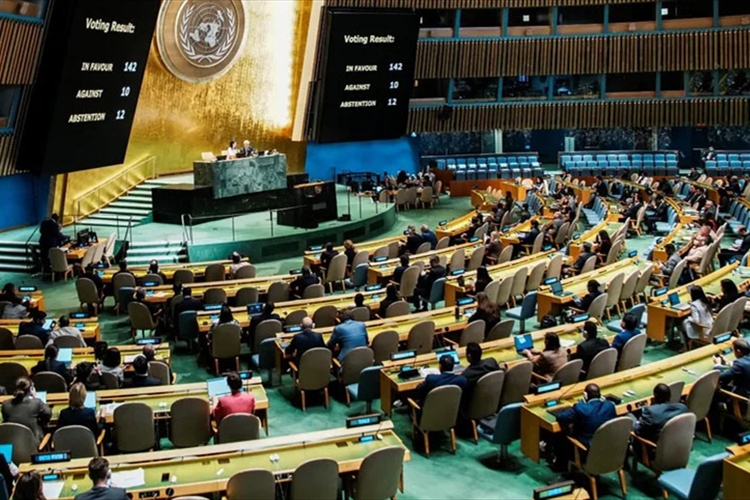 142 دولة في الأمم المتحدة تعترف بدولة فلسطين وتؤيد حل الدولتين